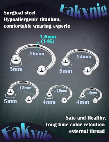 خواتم الحاجز 14G الجراحية الصلب الأفعى لدغة المجوهرات كرات مستديرة حدوة الحصان الشفاه خواتم مبتسم ثقب المجوهرات للنساء الرجال 6 مللي متر 8 مللي متر 10 مللي متر 12 مللي متر 14 مللي متر in Kuwait