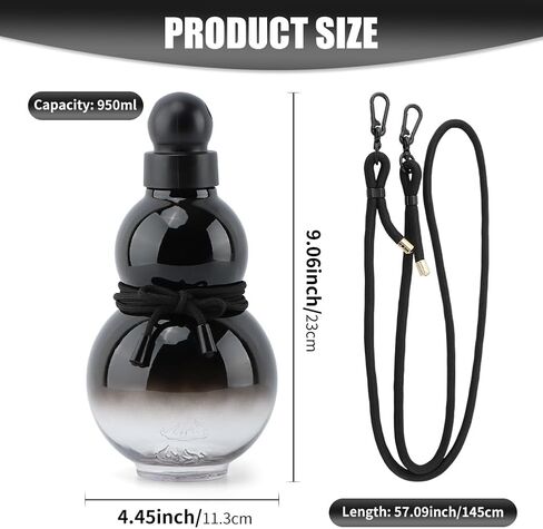 Gourd Water Bottle, 800ml Gourd Sports Water Bottle, Chinese Retro-Inspired Style Bottle Screw Top Leak Proof in Kuwait