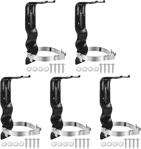 Fasmov 5 Pack Fire Extinguisher Bracket, 5 lb Wall Mount Stainless Steel Fire Extinguisher Holder, Heavy Duty Fire Extinguishers Holder for Home Truck Vehicle, Black in Saudi Arabia