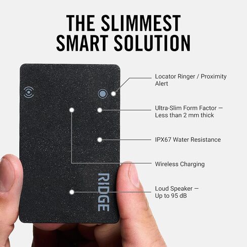 Ridge Wallet Tracker Card - Tile Slim Tracking Card Compatile with Apple Find My, Item Locator for Luggage Tags, Passports, Phone, IP68 Waterproof in Saudi Arabia