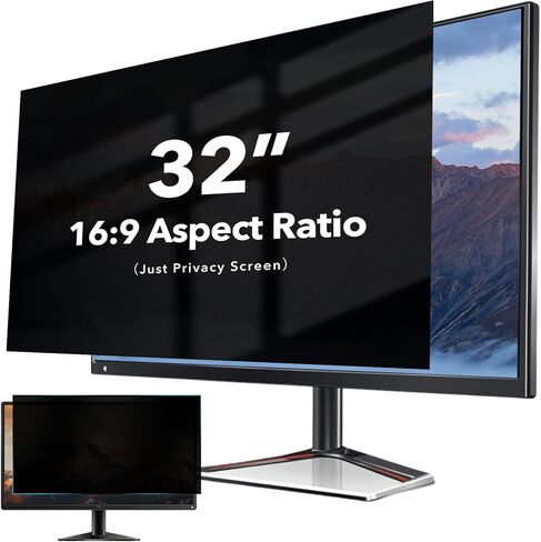 27 Inch Computer Privacy Screen for 16:9 Widescreen Monitor, Anti Glare Blue Light Filter, Anti-Scratch Computer Monitor Privacy Shield, Removable Privacy Screen Protector Film in Saudi Arabia