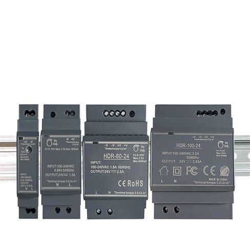 1PCS 15W 30W 60W 100W Ultrathin Switching Power Supply 5V 15V 12V 24V HDR DIN Rail Mounting(HDR-60-12V 4.5A) in Saudi Arabia