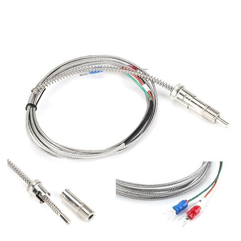 WRNT-01 1-10m Bayonet M12 K Type J Compression Spring Shielded Wire Temperature Sensor 1Pcs(M12 K Type 1m) in Saudi Arabia