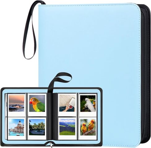 256-Pocket Photo Album for Polaroid I-Type/600/SX-70 Instant Photos, Leather Picture Book with Zipper for Polaroid Now/Now+/OneStep/OneStep 2 Instant Camera (Black) in Saudi Arabia
