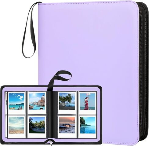 256-Pocket Photo Album for Polaroid I-Type/600/SX-70 Instant Photos, Leather Picture Book with Zipper for Polaroid Now/Now+/OneStep/OneStep 2 Instant Camera (Black) in Saudi Arabia