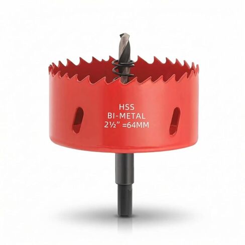 2.5 inch Hole Saw with Arbor for Metal Wood Plastic, 2-1/2 in Bimetal Hole Cutter for Different Project with Smooth and Flat Drilling Edge, Fast Chip Removal in Saudi Arabia
