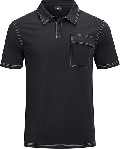 SECOOD Polo Shirts for Men Short Sleeve Mens Golf Polo Shirt Casual Summer Work T-Shirt with Pocket in Saudi Arabia