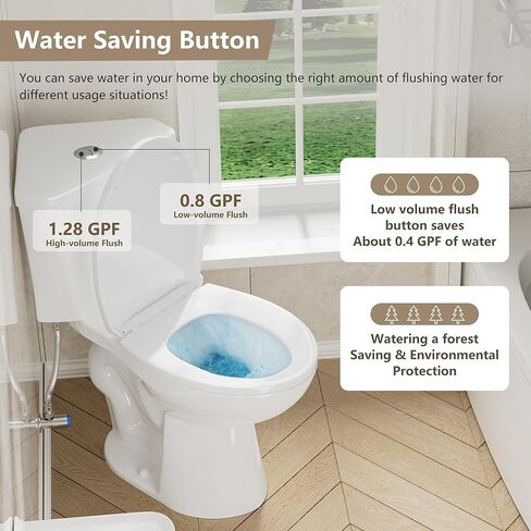 SUPERFLO 17.2 بوصة مرحاض زاوية ممدود، مراحيض مدمجة مكونة من قطعتين مع وعاء مرحاض بارتفاع مريح ومقعد إغلاق بطيء، مراحيض صغيرة للحمام الصغير - تدفق مزدوج 0.8/1.28 GPF in Kuwait