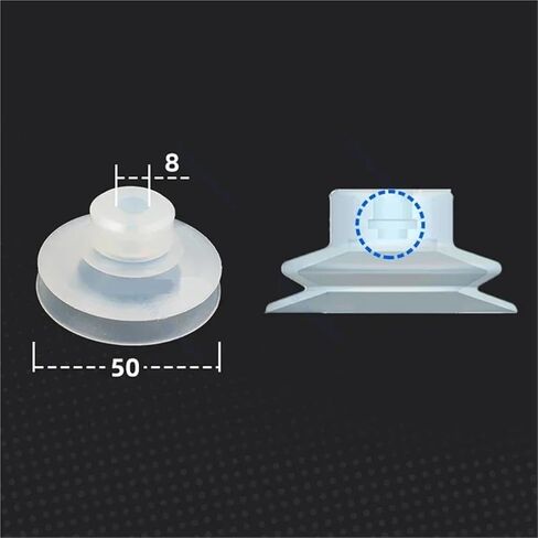 100PCS Pneumatic Suction Cup Big Head 8mm Mounting Hole Sucker Silicone Rubber Injection Molding Machine Manipulator Accessorie(50mm,SP) in Saudi Arabia