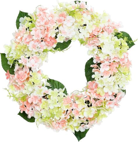 22" Greenery Wreaths for Front Door, Spring Summer Wreaths Outside All Season, Artificial Fir Wreath Front Door for Wall Hanging Wedding Window Home Porch Farmhouse Patio Garden Decor in Saudi Arabia