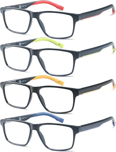 Large Reading Glasses Men Blue Light Blocking Readers Lightweight Wide Cheaters Glasses w/Rubber Arms+Spring Hinges in Saudi Arabia