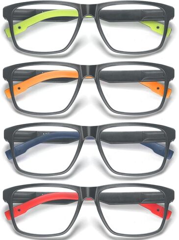 Large Reading Glasses Men Blue Light Blocking Readers Lightweight Wide Cheaters Glasses w/Rubber Arms+Spring Hinges in Saudi Arabia