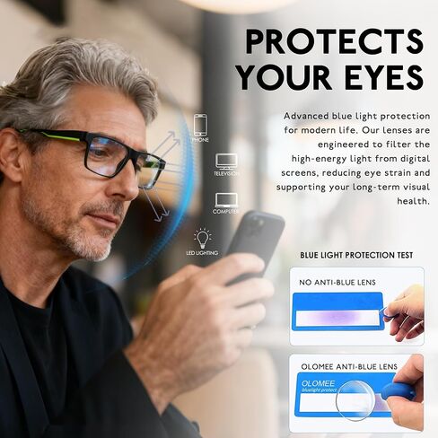 Large Reading Glasses Men Blue Light Blocking Readers Lightweight Wide Cheaters Glasses w/Rubber Arms+Spring Hinges in Saudi Arabia