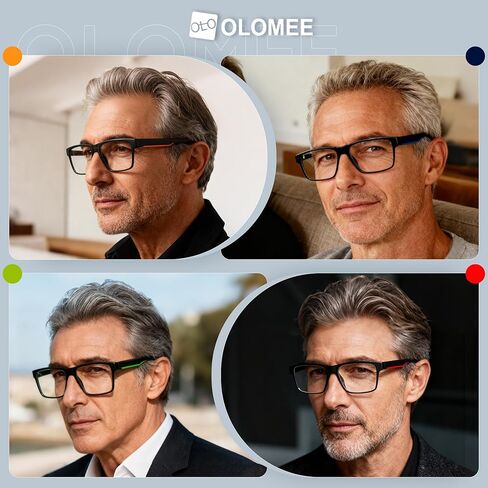 Large Reading Glasses Men Blue Light Blocking Readers Lightweight Wide Cheaters Glasses w/Rubber Arms+Spring Hinges in Saudi Arabia