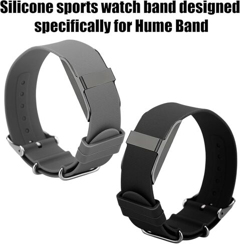 Replacement Loop for Hume Band, Silicone Woven Wristband Strap with Adjustable Metal Buckle for Hume Health Band Fitness Tracker All-Day Comfort Wear (Gray) in Saudi Arabia