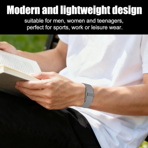 Replacement Loop for Hume Band, Silicone Woven Wristband Strap with Adjustable Metal Buckle for Hume Health Band Fitness Tracker All-Day Comfort Wear (Gray) in Saudi Arabia