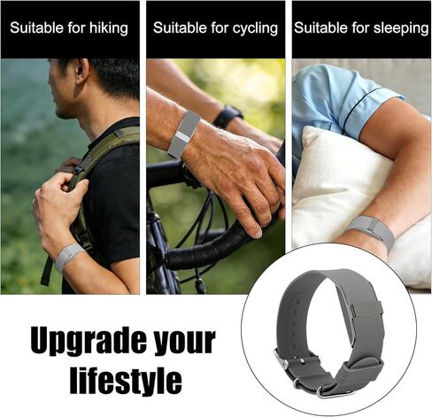 Replacement Loop for Hume Band, Silicone Woven Wristband Strap with Adjustable Metal Buckle for Hume Health Band Fitness Tracker All-Day Comfort Wear (Gray) in Saudi Arabia