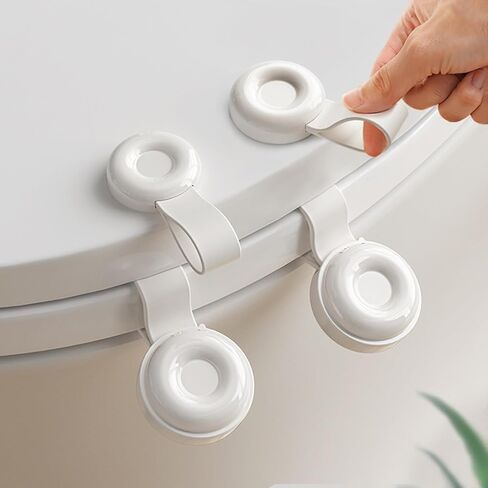 Toilet Seat Lifter, 4 Pcs Cute Silicone Toilets Lid Lifter, Toilet Handle Tabs Can Avoid Touching the Toilets, Toilet Accessories Tool for Home Bathroom, Office, Hotel (White, Gray) in Saudi Arabia