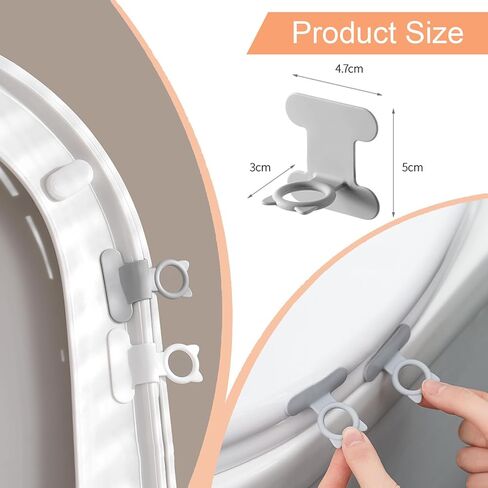 Toilet Seat Lifter, 4 Pcs Cute Silicone Toilets Lid Lifter, Toilet Handle Tabs Can Avoid Touching the Toilets, Toilet Accessories Tool for Home Bathroom, Office, Hotel (White, Gray) in Saudi Arabia