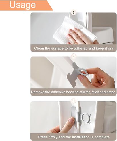 Toilet Seat Lifter, 4 Pcs Cute Silicone Toilets Lid Lifter, Toilet Handle Tabs Can Avoid Touching the Toilets, Toilet Accessories Tool for Home Bathroom, Office, Hotel (White, Gray) in Saudi Arabia