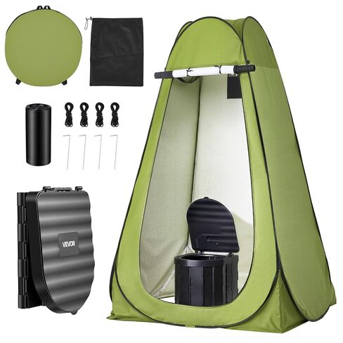 VEVOR Portable Toilet Kit, 330 lbs Load Capacity, Folding Camping Toilet with Pop-Up Privacy Tent, Outdoor Travel Potty for Adults with Carry Bags, Trash Bags, Suitable for RV Travel, Camping, Hiking in Saudi Arabia
