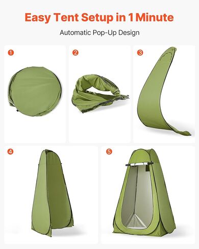 VEVOR Portable Toilet Kit, 330 lbs Load Capacity, Folding Camping Toilet with Pop-Up Privacy Tent, Outdoor Travel Potty for Adults with Carry Bags, Trash Bags, Suitable for RV Travel, Camping, Hiking in Saudi Arabia