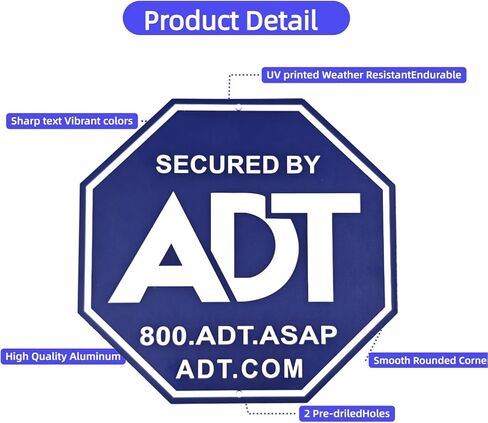 ADT Security Sign, 100% Aluminum ADT Signs for Yard, 10×10in, Durable Outdoor & Indoor Safety & Warning Sign for Home, Office, Property Protection in Kuwait