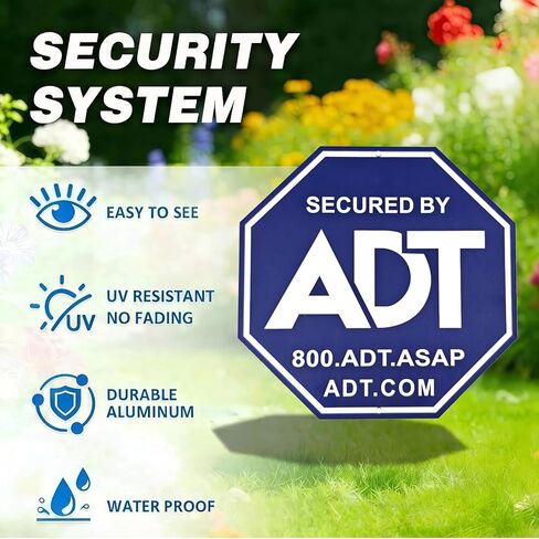 ADT Security Sign, 100% Aluminum ADT Signs for Yard, 10×10in, Durable Outdoor & Indoor Safety & Warning Sign for Home, Office, Property Protection in Kuwait