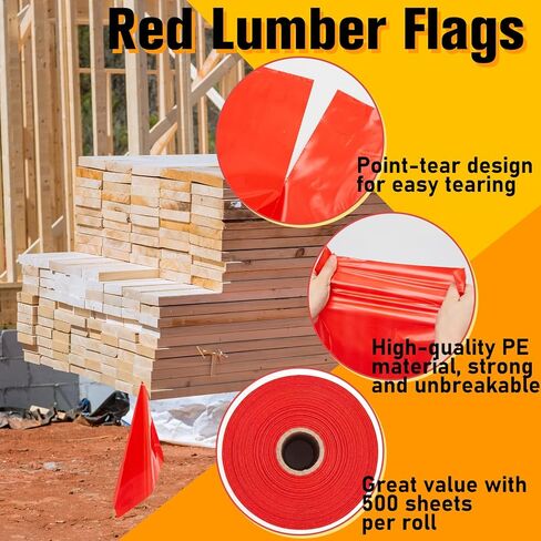 12'' x 12'' Red Lumber Flags Red Safety Poly Tailgate Flag, 500 Per Roll, for Truck Loads, Oversized Loads, Trailer Trucks, Pilot Cars in Saudi Arabia