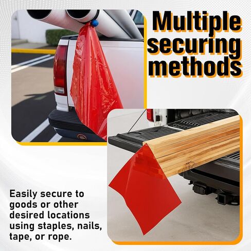 12'' x 12'' Red Lumber Flags Red Safety Poly Tailgate Flag, 500 Per Roll, for Truck Loads, Oversized Loads, Trailer Trucks, Pilot Cars in Saudi Arabia