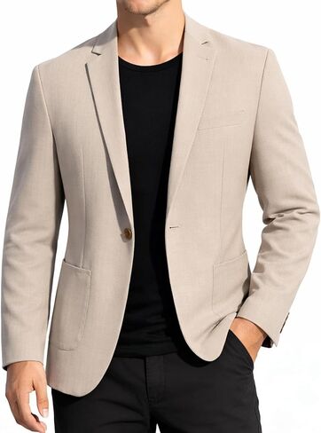 Men's Slim Fit Casual Blazer One Button Sport Coat Lightweight Suit Jacket with Patch Pocket in Saudi Arabia