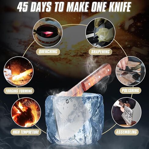 سكين تقطيع اللحوم من دريم ريتش، شديدة التحمل، مفرمة عظام من الفولاذ المقاوم للصدأ، فأس الجزار، سكين جزار مصنوع يدويًا، سكين تقطيع اللحوم للمطبخ والشواء في الهواء الطلق، هدايا عيد الميلاد للرجال والنساء in Kuwait