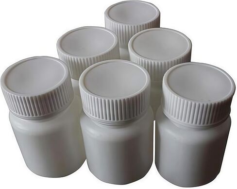 12 PCS 150 ML 5 OZ Plastic White Bottles Empty Container with Screw Cap Solid Powder Case Refillable Storage Holder Sample Jar for Dispense Different Items in Saudi Arabia