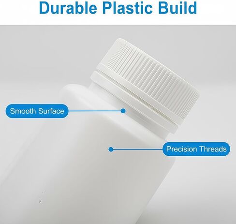 12 PCS 150 ML 5 OZ Plastic White Bottles Empty Container with Screw Cap Solid Powder Case Refillable Storage Holder Sample Jar for Dispense Different Items in Saudi Arabia