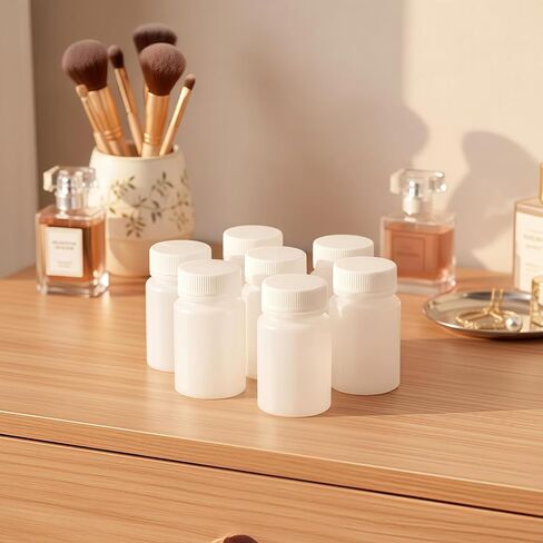12 PCS 150 ML 5 OZ Plastic White Bottles Empty Container with Screw Cap Solid Powder Case Refillable Storage Holder Sample Jar for Dispense Different Items in Saudi Arabia