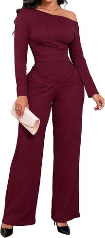 ملابس SeNight النسائية الكاجوال المكونة من قطعتين، بدلة رياضية مثيرة بأكمام طويلة للركض، أطقم سراويل طويلة مع جيوب in Kuwait