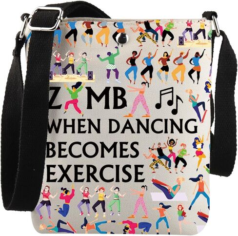 Zumba Dance Gift Zumba When Dancing Becomes Exercise Crossbody Bag Zumba Lover Gift in Saudi Arabia