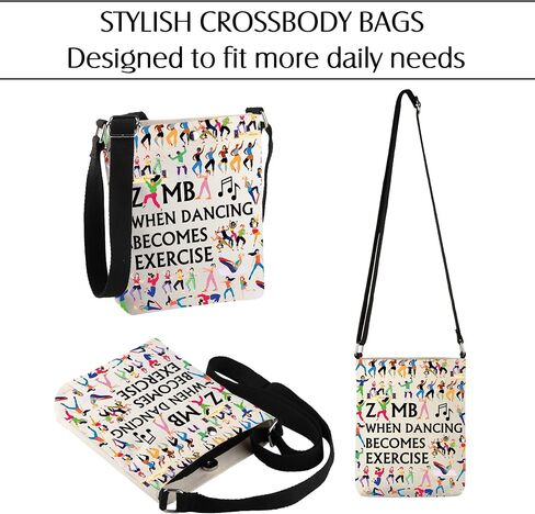 Zumba Dance Gift Zumba When Dancing Becomes Exercise Crossbody Bag Zumba Lover Gift in Saudi Arabia
