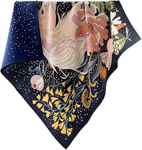 وشاح نسائي من مزيج الصوف الحريري مقاس 26 × 26 بوصة، وشاح رأس مطبوع خفيف الوزن، أوشحة مربعة دافئة in Kuwait
