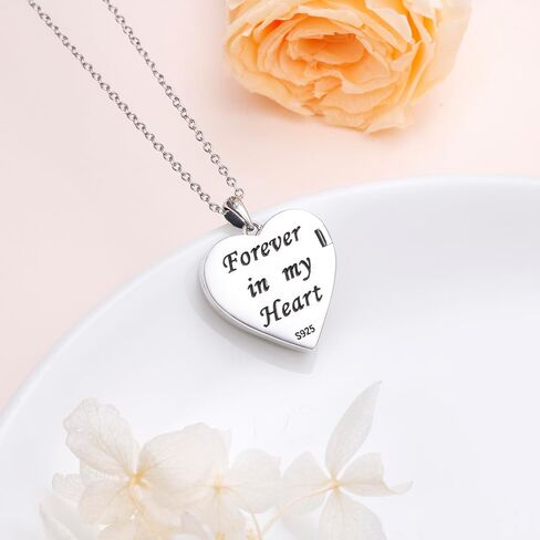 Ladytree 925 Sterling Silver Edelweiss Flower Heart Locket Necklace Hold 2 Photos Personalized Customized Picture Oxidized Flower Keepsake Pendant Necklace Memory Jewelry Birthday Gifts for Women in Saudi Arabia