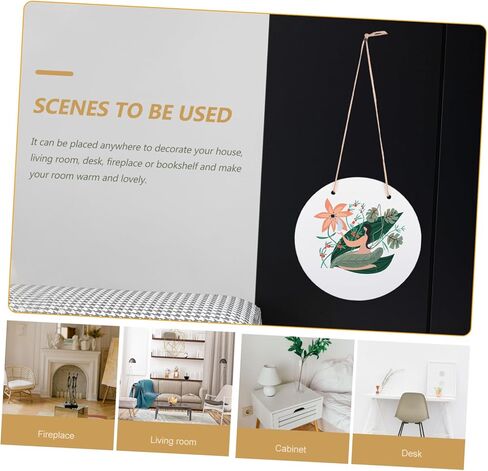 OSALADI 2pcs Blank Sublimation Hanging Wood Sign for DIY Crafts Unfinished Circle Plaque for Home Decoration in Saudi Arabia