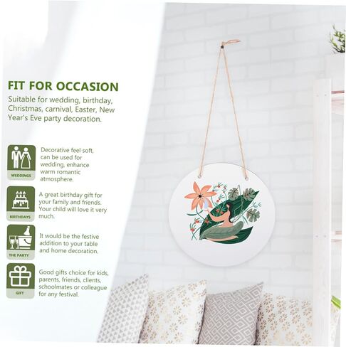 OSALADI 2pcs Blank Sublimation Hanging Wood Sign for DIY Crafts Unfinished Circle Plaque for Home Decoration in Saudi Arabia