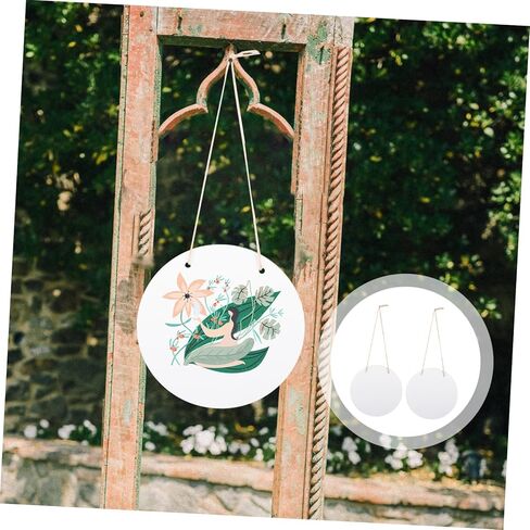 OSALADI 2pcs Blank Sublimation Hanging Wood Sign for DIY Crafts Unfinished Circle Plaque for Home Decoration in Saudi Arabia