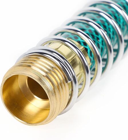 Triumpeek 2 Packs Garden Hose Extension Adapters, 5.7"L Hose Protectors with Coil Spring, Brass Hose/Pipe Connectors with 3/4" Threaded Hose Fittings in Kuwait