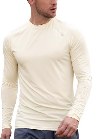 Men‘s UPF 50+ Long Sleeve Rash Guard Shirt, Quick Dry Athletic Sun Shirt for Swimming, Running, Workout in Saudi Arabia