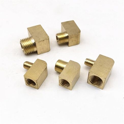 M6 M8 M10 Metric Female To Male Brass Elbow 90 Degree Pipe Tube Fitting Ferrule Connector Machine Tool Fittings(M8x1 M - M10x1 F) in Saudi Arabia