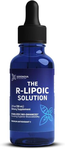 Geronova Research The R-Lipoic Solution, 2 fl oz – Potassium-Stabilized R-Lipoic Acid Liquid for Healthy Aging, Supports Nerve Health, and Cellular Balance – Fast-Absorbing 3-Ingredient RLA Drops in Saudi Arabia