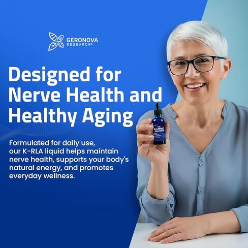 Geronova Research The R-Lipoic Solution, 2 fl oz – Potassium-Stabilized R-Lipoic Acid Liquid for Healthy Aging, Supports Nerve Health, and Cellular Balance – Fast-Absorbing 3-Ingredient RLA Drops in Saudi Arabia