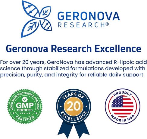 Geronova Research The R-Lipoic Solution, 2 fl oz – Potassium-Stabilized R-Lipoic Acid Liquid for Healthy Aging, Supports Nerve Health, and Cellular Balance – Fast-Absorbing 3-Ingredient RLA Drops in Saudi Arabia