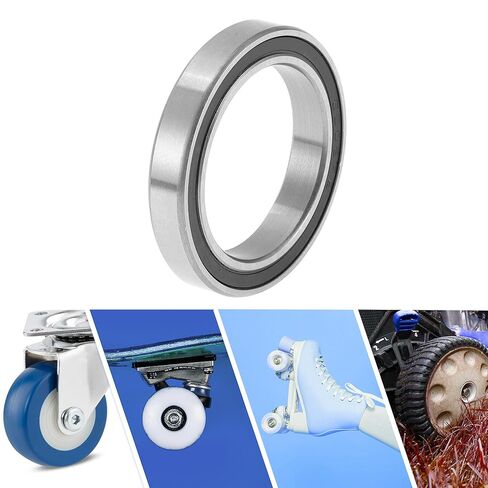 ACROPIX 6806-2RS Deep Groove Ball Bearings Lubricated Bearings Double Rubber Seal 30x42x7mm Black Silver Tone - Pack of 2 in Saudi Arabia